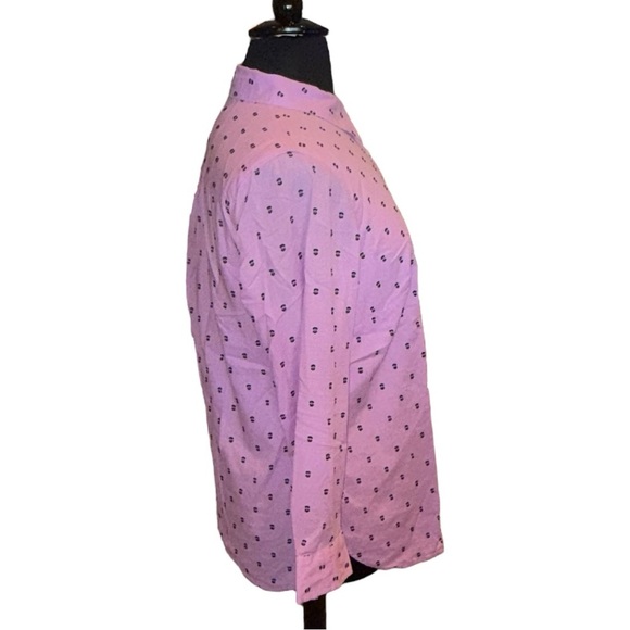 TALBOTS CLIP DOT COLLARED POPOVER - VIBRANT FLORAL 1X Purple/Navy Dots - Picture 4 of 13